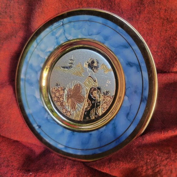 Japanese Chokin plate 24K gold-edged - Picture 1 of 8